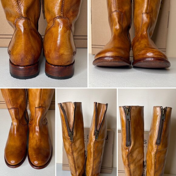 BED STU Tess Tan Distressed Leather Tall Riding Boots BEDSTU Size 8 - Picture 9 of 16